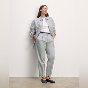 🩶🍃 EVERLANE Draper Tapered Ankle Pant Organic Cotton Blend Gray Sz 4 EUC